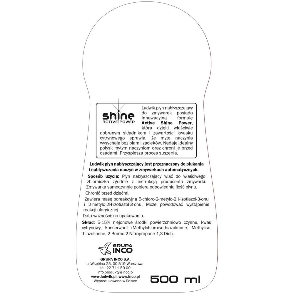 Ludwik nabłyszczający płyn do zmywarek 500ml