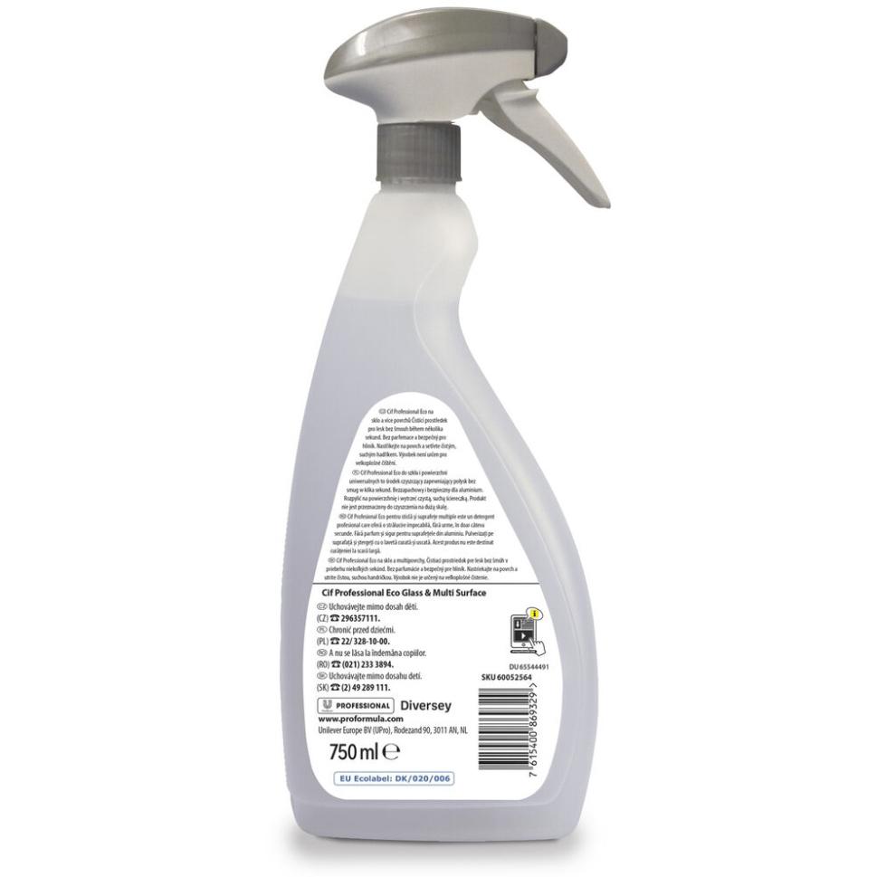 Cif Professional ECO Glass & Multisurface 750ml płyn do szyb i luster spray 