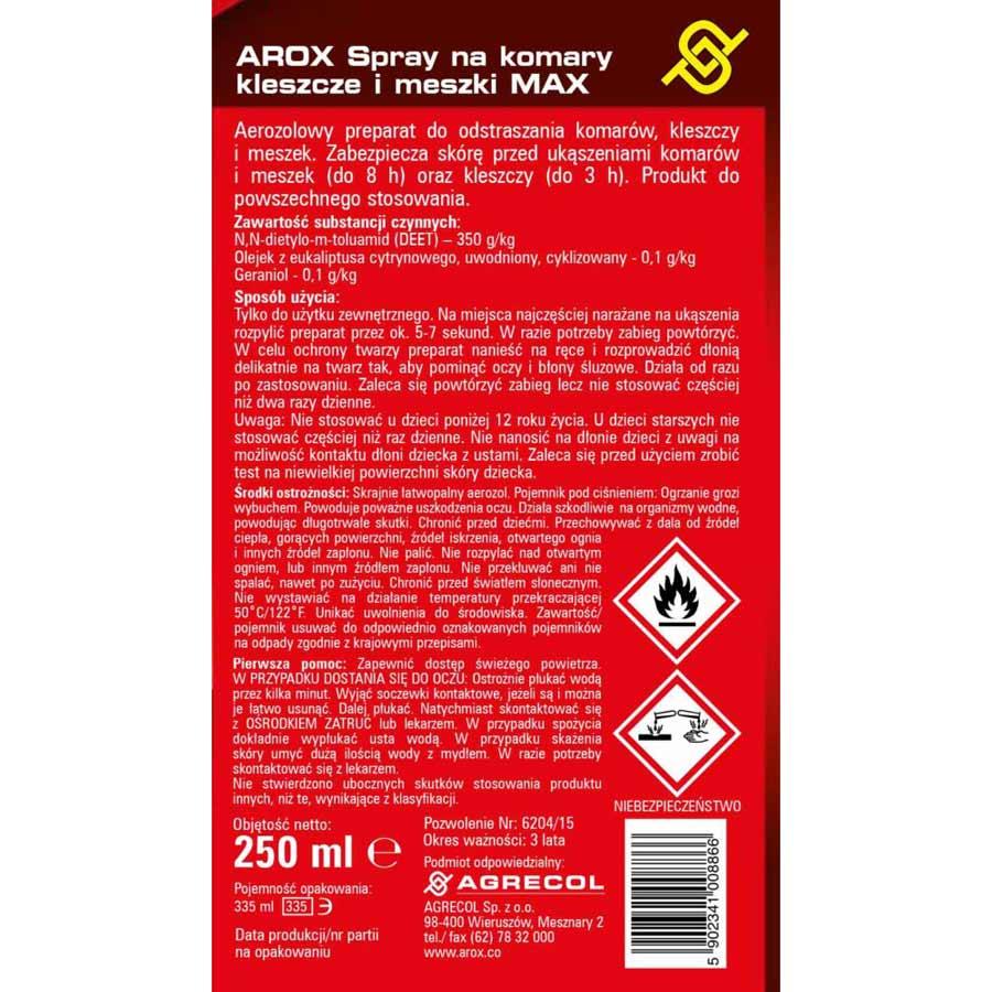 Arox spray na komary i kleszcze MAX 250ml
