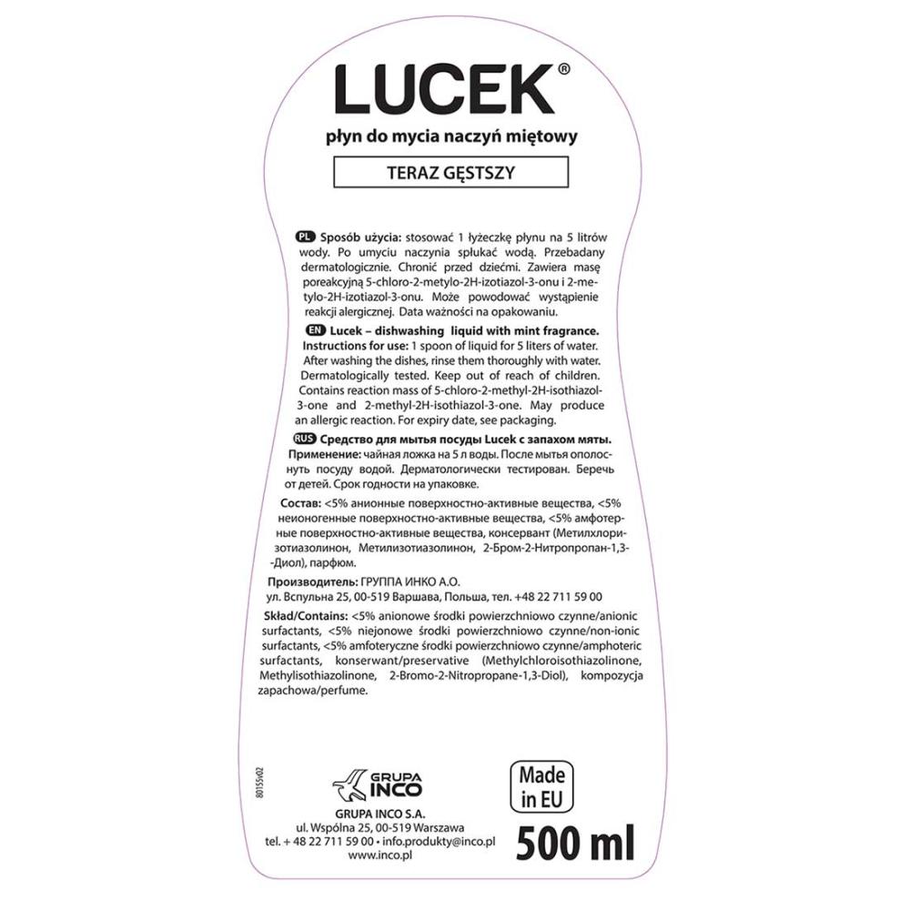 Lucek płyn do naczyń mięta 500ml