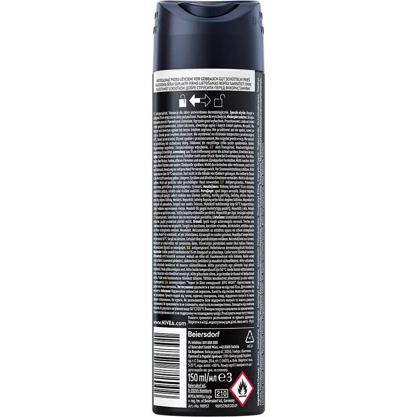 Nivea MEN dezodorant B&W Epic Night 72H 150ml spray