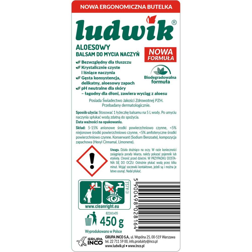 Ludwik płyn do naczyń 450g aloes