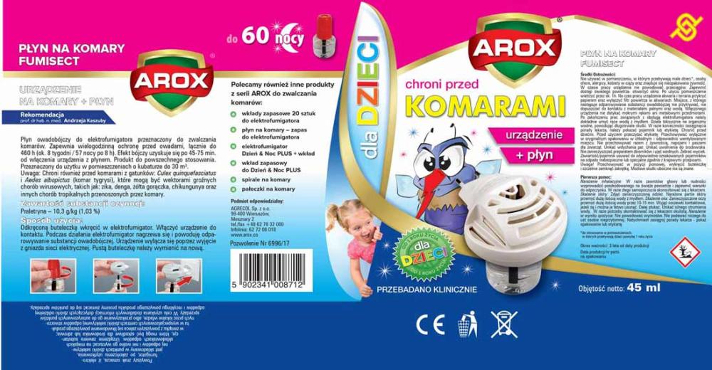Arox Elektrofumigator z płynem dla dzieci