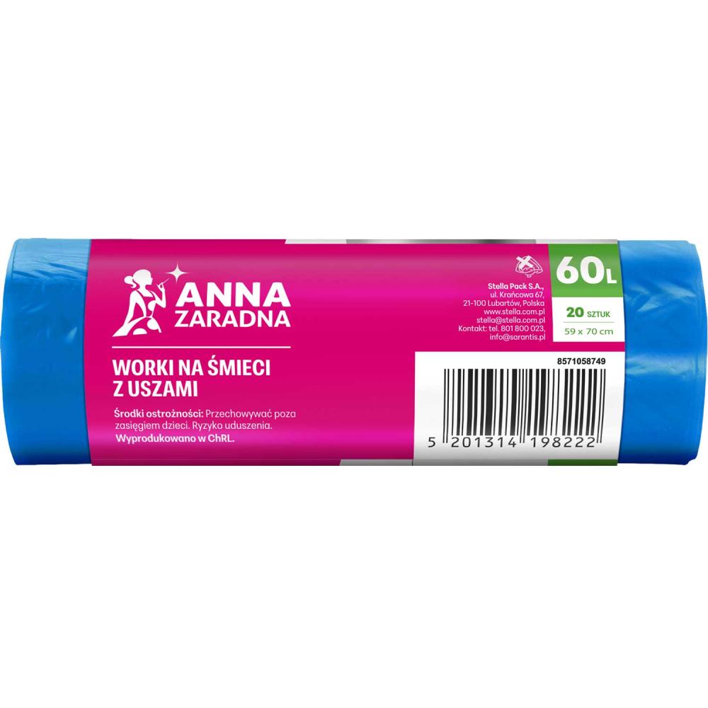 Anna Zaradna worki T-shirt z uszami 60L/20 niebieskie