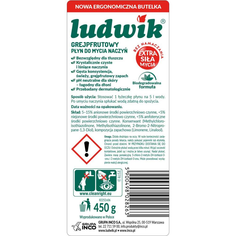 Ludwik płyn do naczyń 450g grapefruit