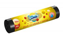 Cluo worki z taśmą ściągającą 60l 10szt. czarne