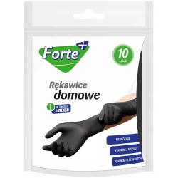 Forte+ rękawiczki nitrylowe uniwersalne 10szt. czarne