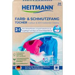 Heitmann chusteczki wyłapujące kolory i brud 20 sztuk