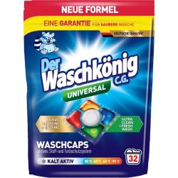 Der Waschkonig żelowo proszkowe kapsułki do prania tkanin 32szt. Uniwersalne