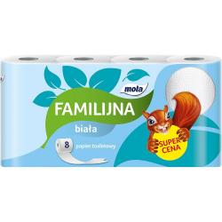 Mola Familijna papier toaletowy 2-warstw, 8 rolek biały