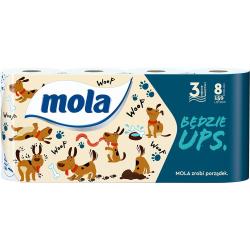 Mola Będzie UPS (pieski) papier toaletowy 3W 8 rolek