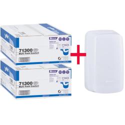 Merida Top pakiet 2x papier toaletowy w listkach PTB403 + podajnik papieru BTS401