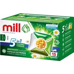 Mill Universal kapsułki do prania + perełki zmiękczające 15szt.