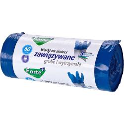 Forte+ worki zawiązywane 60L 16 sztuk niebieskie