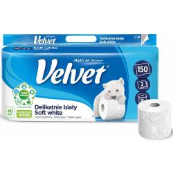 Velvet papier toaletowy 3W 8 rolek Delikatnie Biały