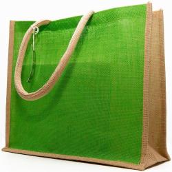 GAM torba na zakupy z juty 40x35x15cm Zielona