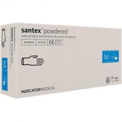 Santex Rękawiczki lateksowe M 100 szt. pudrowane