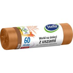 Stella worki do segregacji z uszami BIO 60L/14szt. Brązowe