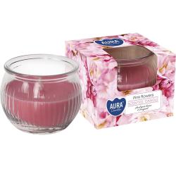Bispol świeca zapachowa w szkle Różowe Kwiaty sn69-367