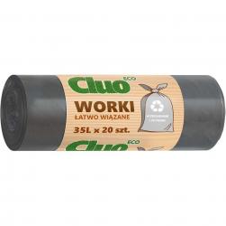 Cluo Eco worki na odpady 35L/20 sztuk łatwo wiązane szare