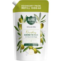 Bispol Aura mydło w płynie 1L – zapas Oliwka i Mleko