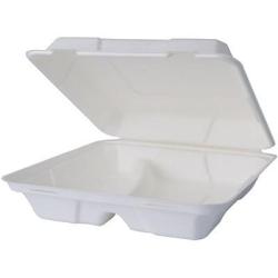 Papstar pojemniki obiadowe 2-dzielne 50szt. Pulpa Drzewna