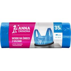 Anna Zaradna worki na śmieci z uszami T-shirt 35L/30szt. niebieskie
