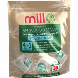 Mill kapsułki do prania tkanin Uniwersalne 30szt. Konopie Polskie