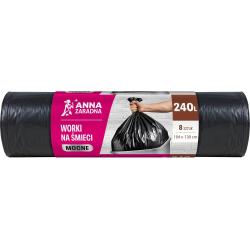 Anna Zaradna worki na śmieci mocne 240L/8 sztuk czarne