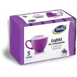 Stella gąbki do zmywania lawendowe 5 sztuk