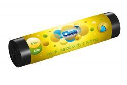 Cluo worki na śmieci z taśmą 120l 10szt. czarne