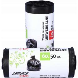 Service Pack worki na śmieci HDLD uniwersalne 60L/50 sztuk czarne