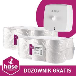 Hase SMART PAKIET papier toaletowy 2W, 190m Celuloza, 24 sztuki + dozownik GRATIS!