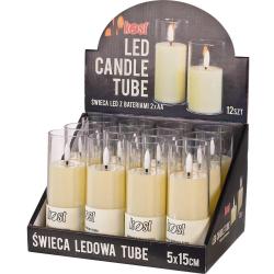 Kost świece ledowe tuby 15cm 12 sztuk