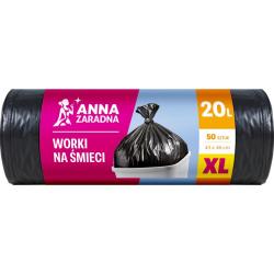 Anna Zaradna worki na śmieci HDPE 20L/50 sztuk czarne