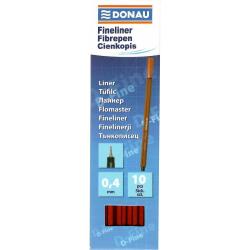 Donau D-Fine cienkopisy czerwone 10 sztuk