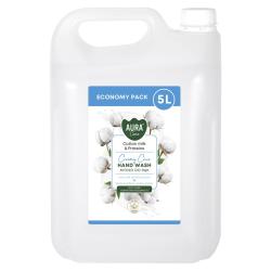 Bispol Aura mydło w płynie 5L – zapas Mleczko Bawełniane i Proteiny