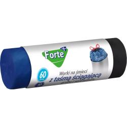 Forte+ worki na śmieci 60L/10szt. z taśmą ściągającą