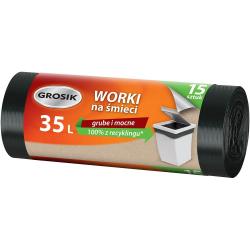Grosik worki na śmieci LDPE 35L 15 szt. mocne
