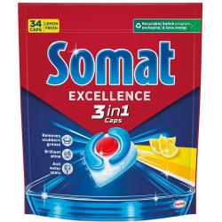 Somat Excellence 3in1 kapsułki do zmywarki 34 szt. Lemon