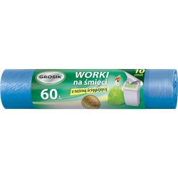 Grosik worki na śmieci z taśmą 60L 10 szt.