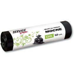 Service Pack worki na śmieci LDPE mocne 120L/10 sztuk czarne