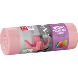 Anna Zaradna worki na śmieci z uszami 35L/20 sztuk różowe