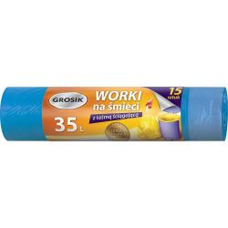 Grosik worki na śmieci z taśmą 35L 15 szt.