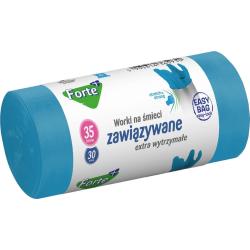 Forte+ worki zawiązywane Easy-Bag 35L/30szt. niebieskie