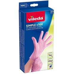Vileda Simple rękawice TPE 100 sztuk S/M