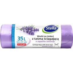 Stella worki na śmieci lawendowe 35L/12szt. z taśmą