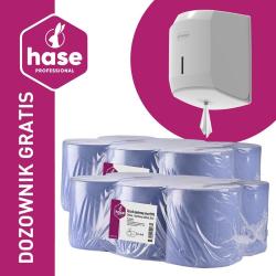 Hase SMART PAKIET ręcznik 1W, 300m niebieski Celuloza, 12 sztuk + dozownik GRATIS!