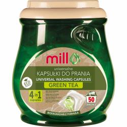 Mill kapsułki piorące 4w1 uniwersalne 50 sztuk Zielona Herbata