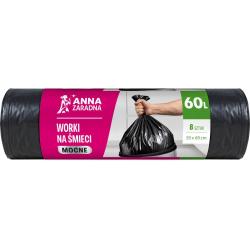 Anna Zaradna worki na śmieści LDPE mocne 60L/8 sztuk czarne